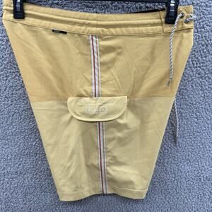 Vissla Board Shorts Mens 32 x 8 Yellow Color Block Swim Trunks Unlined Upcycle